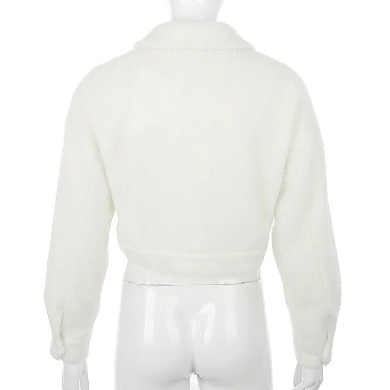 Faux Lamb Wool Cropped Jacket