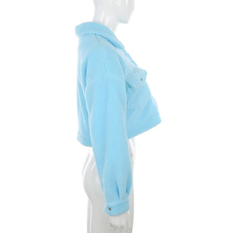 Faux Lamb Wool Cropped Jacket