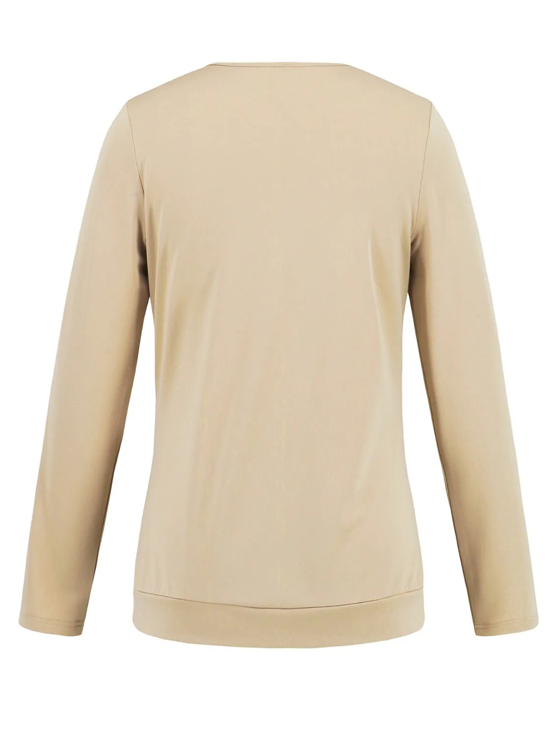 Faux Layered Sequin Long Sleeve Blouse