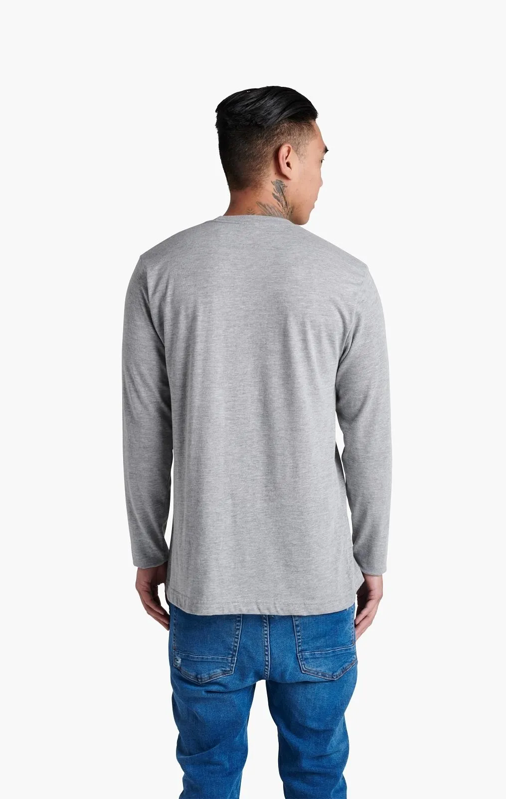 Fender Spaghetti Logo L/S T-Shirt, Heather Gray