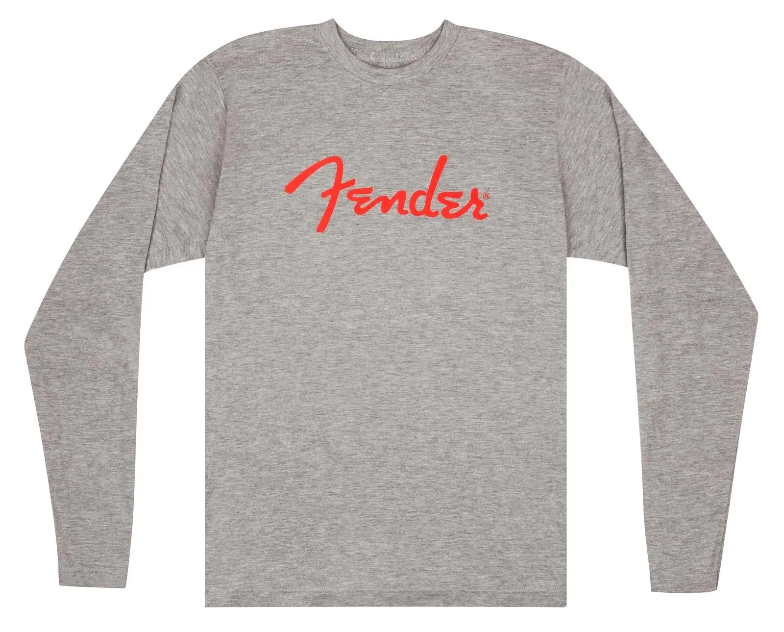 Fender Spaghetti Logo L/S T-Shirt, Heather Gray