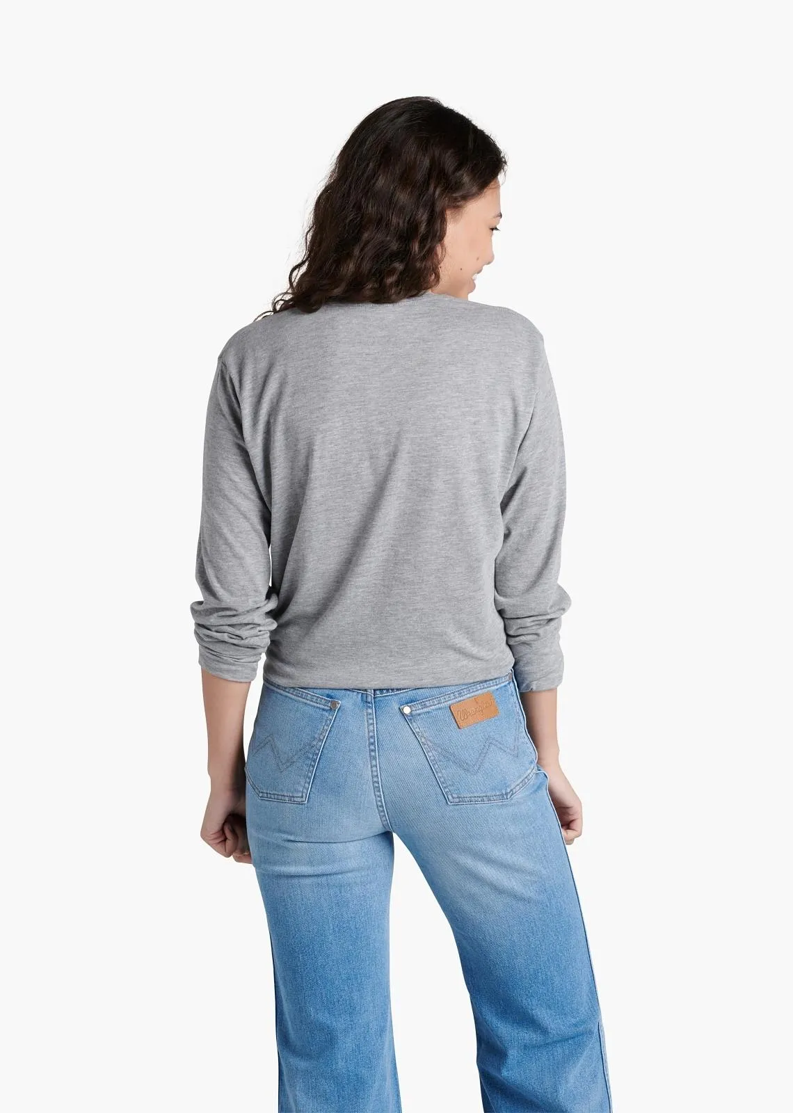 Fender Spaghetti Logo L/S T-Shirt, Heather Gray