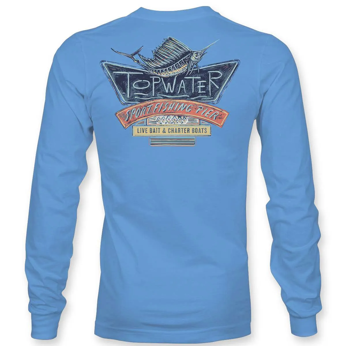 Fishing Pier Sign - 17671 Long Sleeve Azure