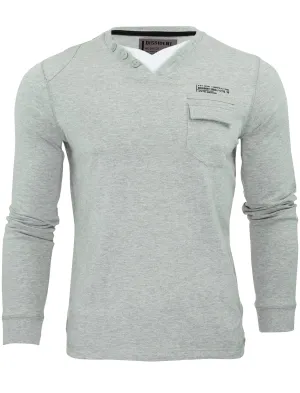 Floura Long Sleeve Top with Pocket in Light Grey Marl - Dissident