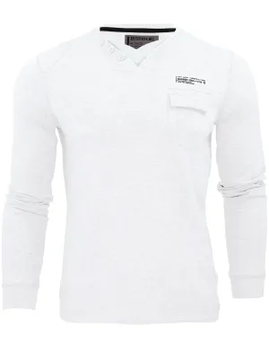 Floura Long Sleeve Top with Pocket in Optic White - Dissident