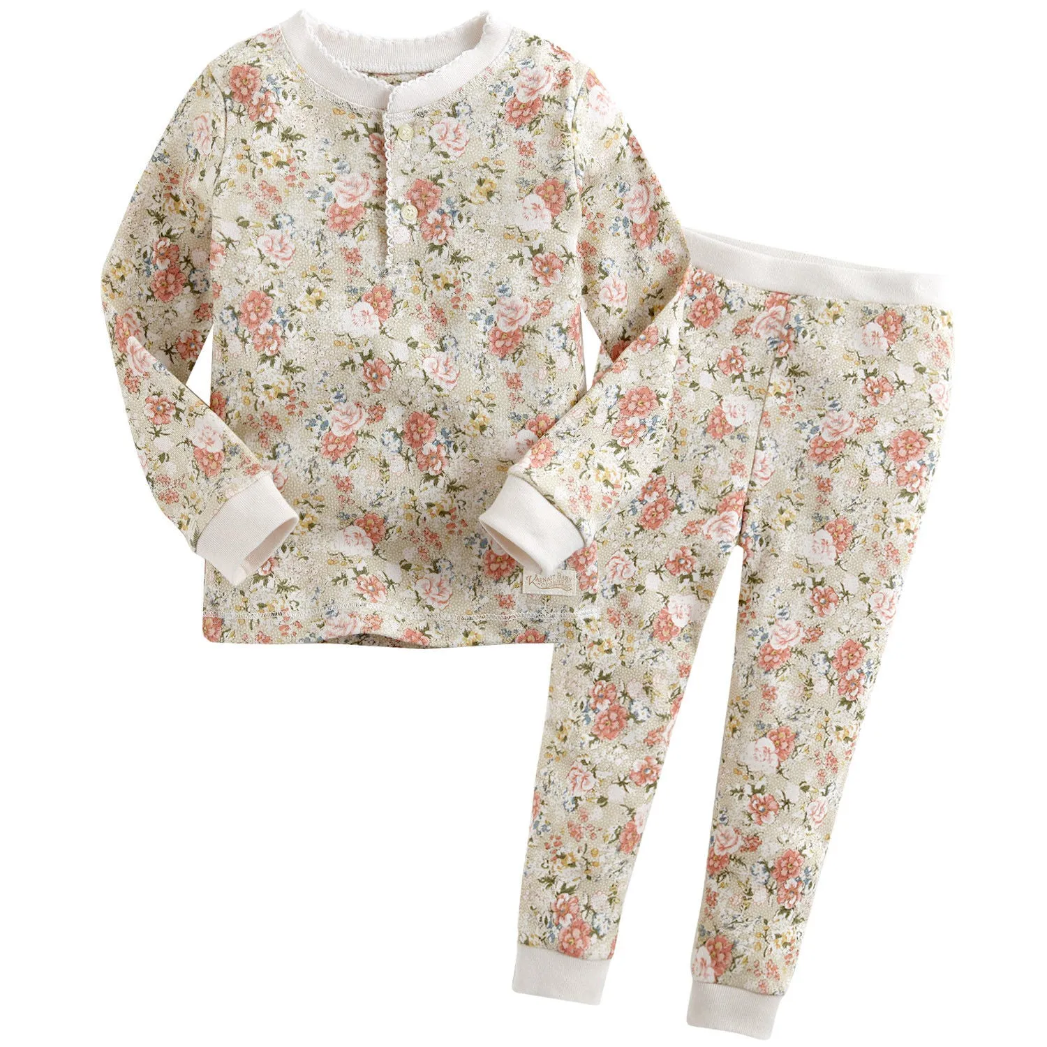Flower Beige Long Sleeve Pajama