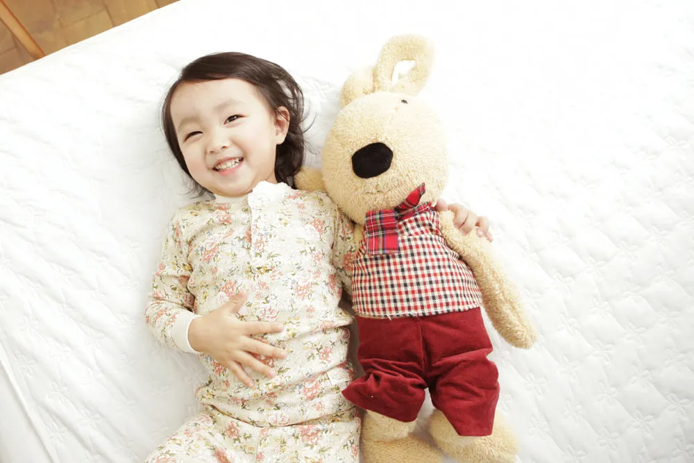Flower Beige Long Sleeve Pajama