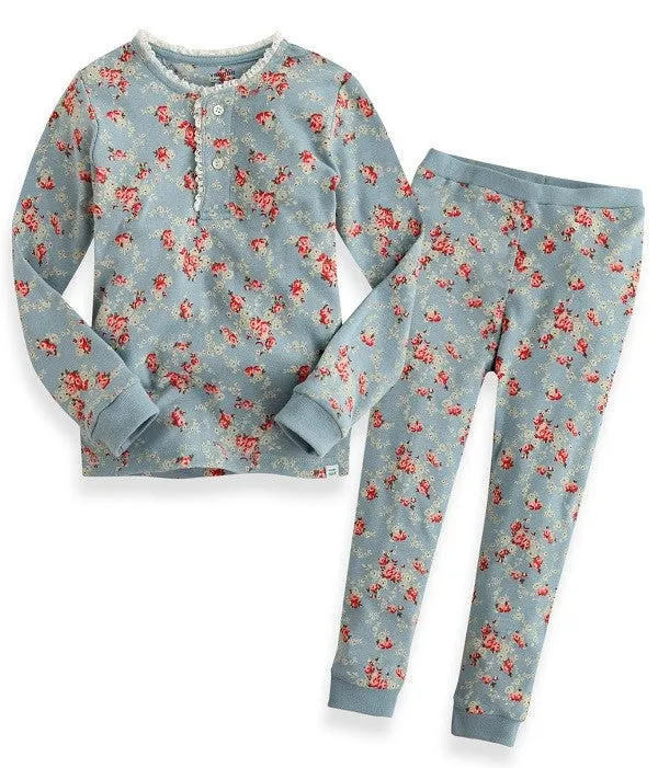 Flower Mint Long Sleeve Pajama