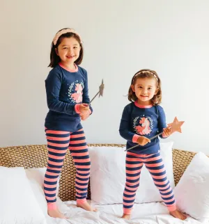 Flower Unicorn Navy Long Sleeve Pajama