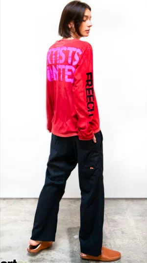 FREE CITY Artists Wanted Long Sleeve Tee in Artyard Red, Moon Dust and Superblack