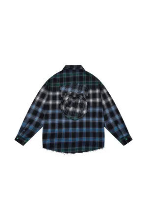 Ghost Face Long Sleeve Plaid Shirt