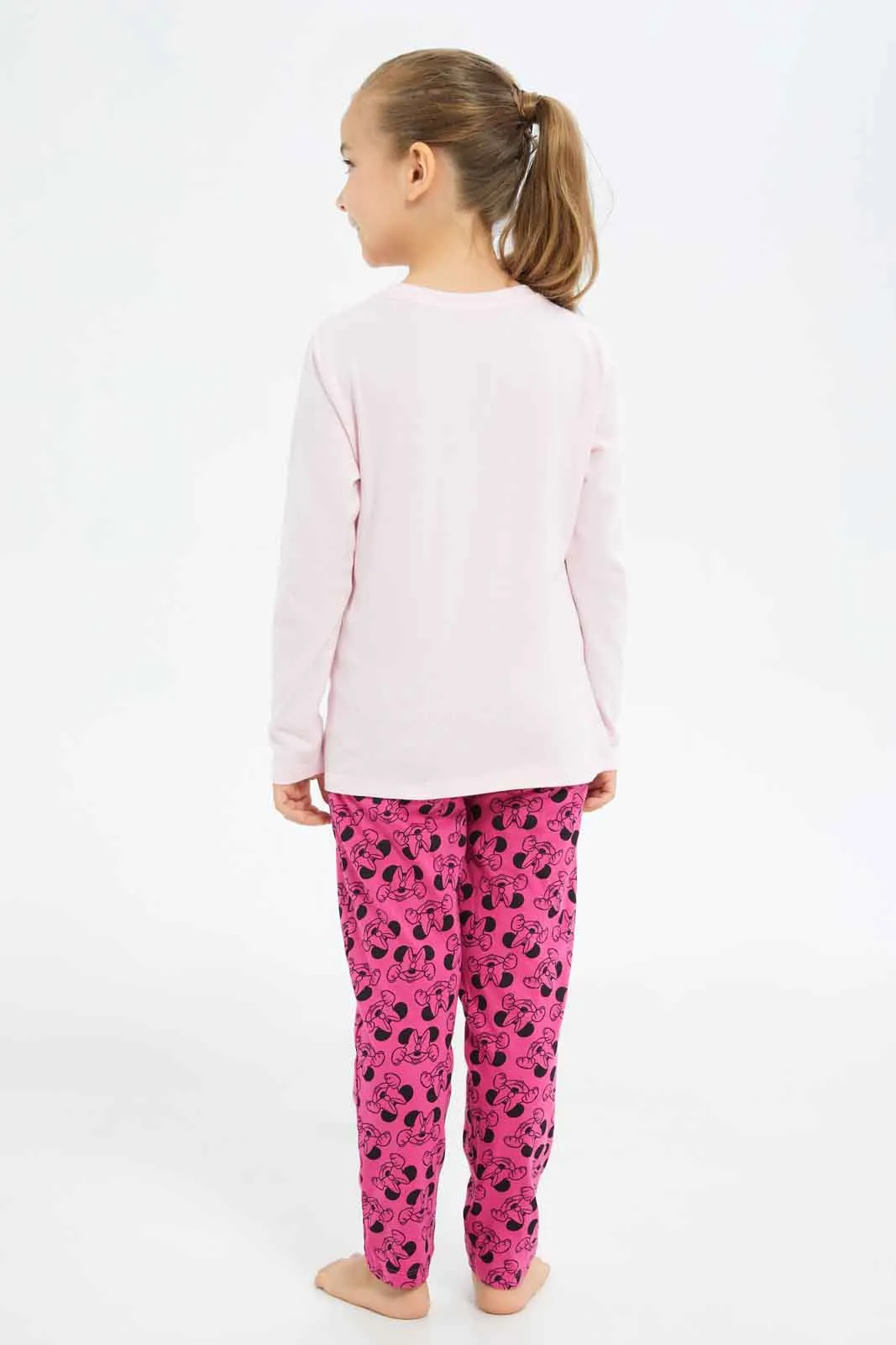 Girls Pink Minnie Mouse Pyjama Set (2 Piece)
