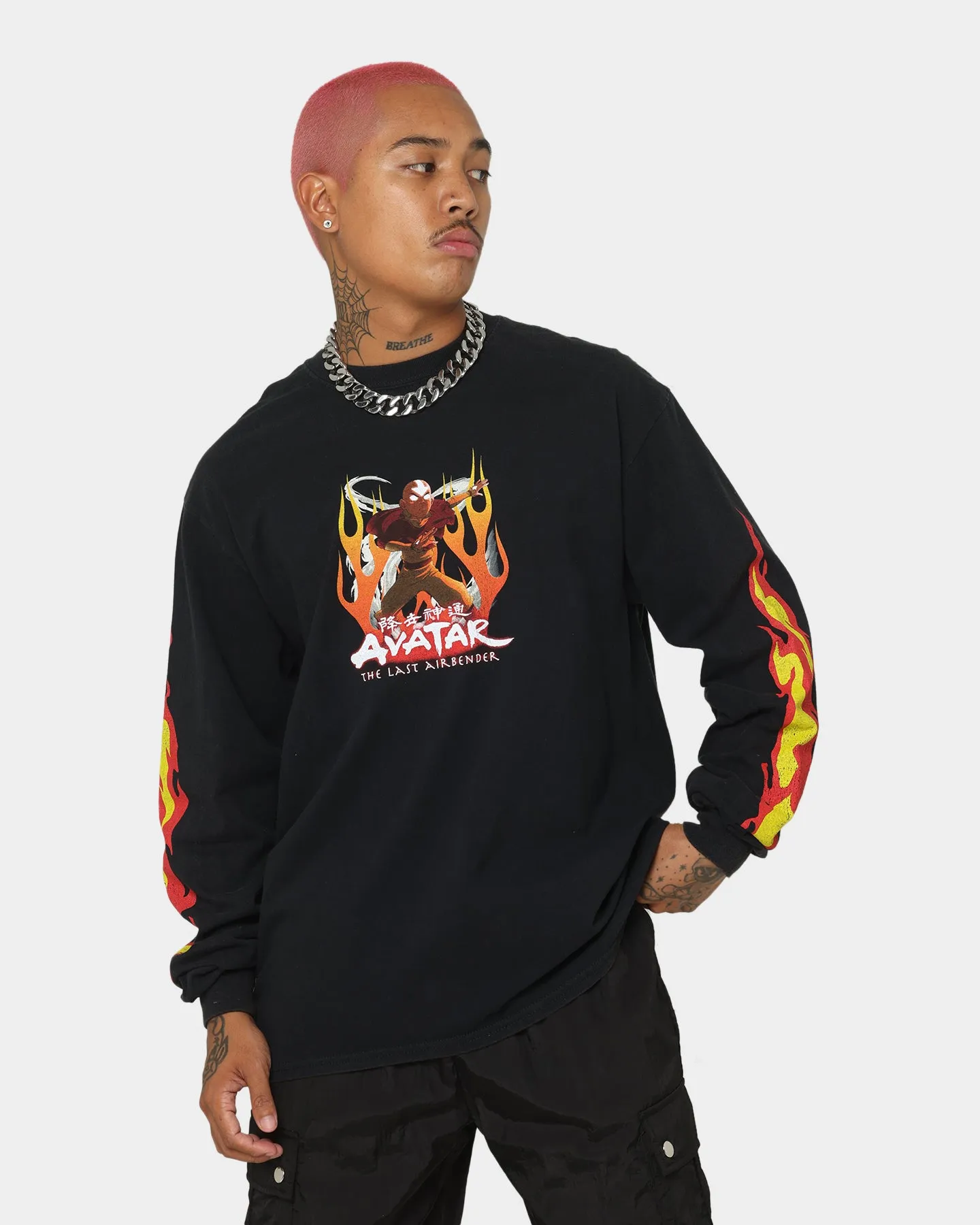 Goat Crew X Avatar: The Last Airbender Fire Nation Long Sleeve T-Shirt Black Wash