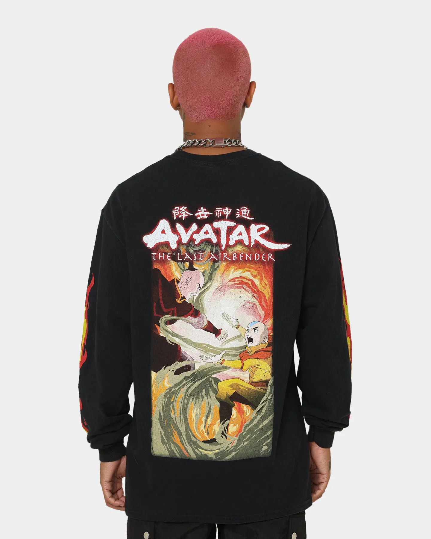 Goat Crew X Avatar: The Last Airbender Fire Nation Long Sleeve T-Shirt Black Wash