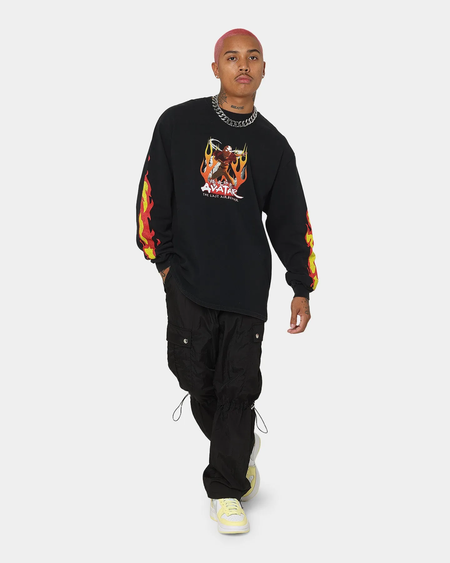 Goat Crew X Avatar: The Last Airbender Fire Nation Long Sleeve T-Shirt Black Wash