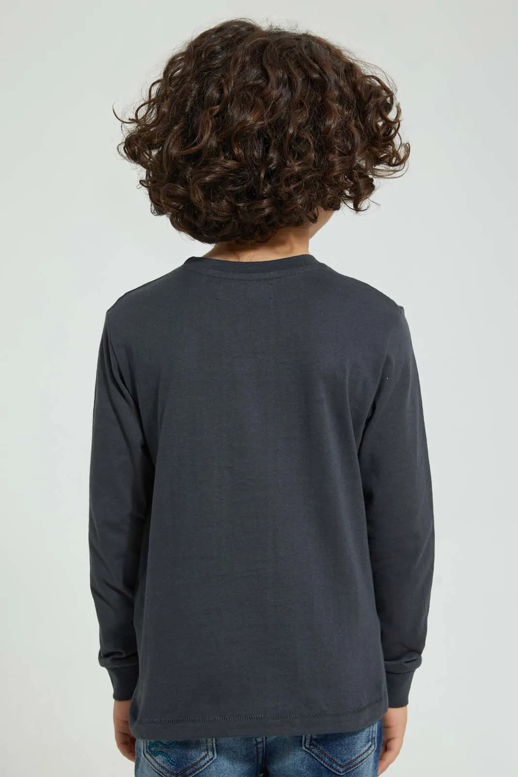 Grey Dino Long Sleeve T-Shirt