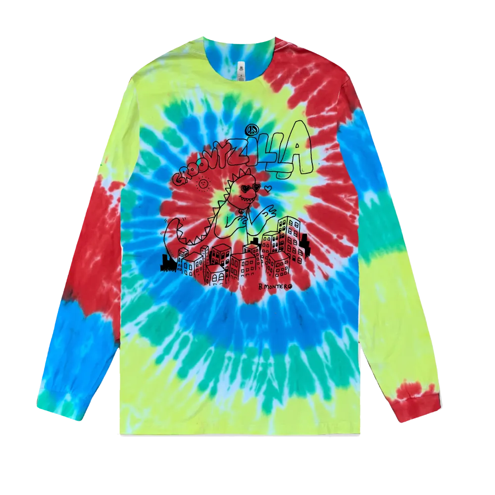 Groovyzilla / Rainbow Tie Dye Longsleeve