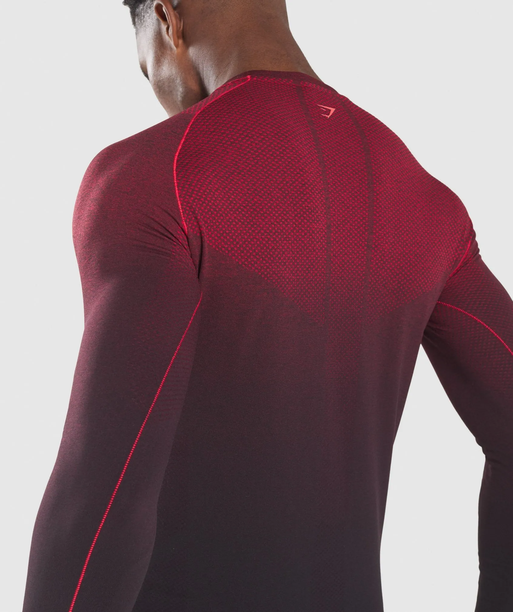 Gymshark Vital Ombre Seamless Long Sleeve T-Shirt - Black/Red