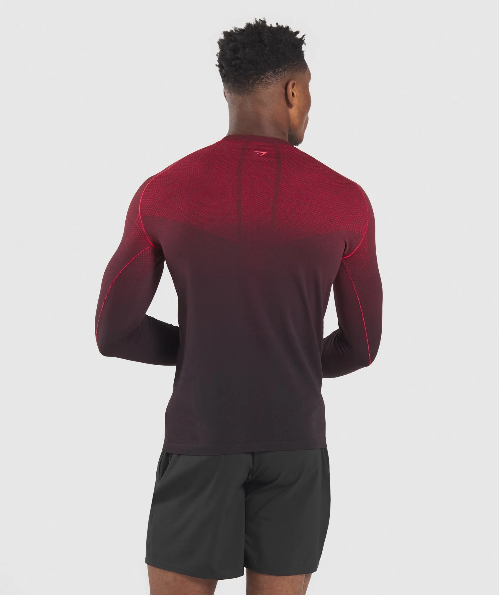 Gymshark Vital Ombre Seamless Long Sleeve T-Shirt - Black/Red