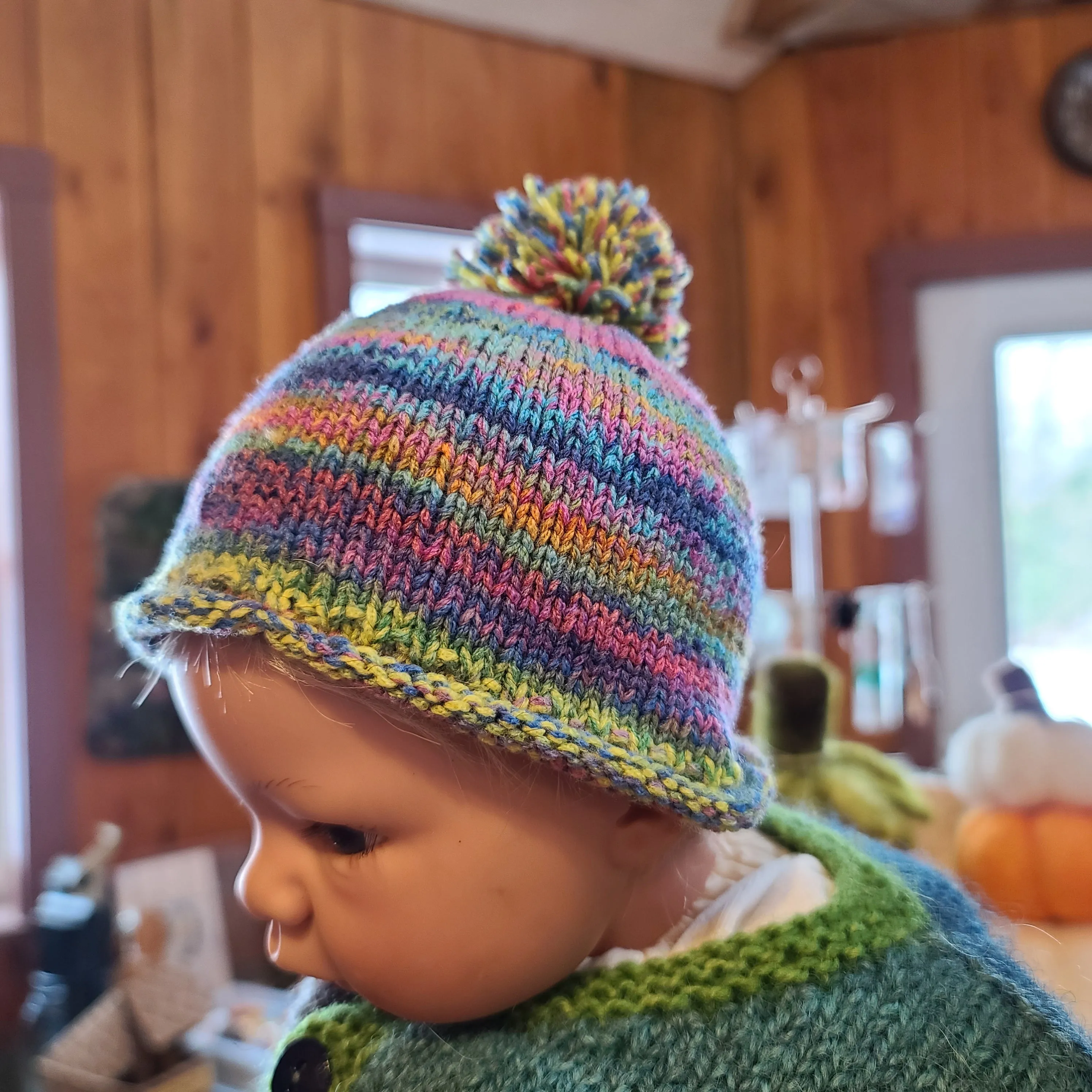 Handkit Multicolor Baby Hat with PomPom