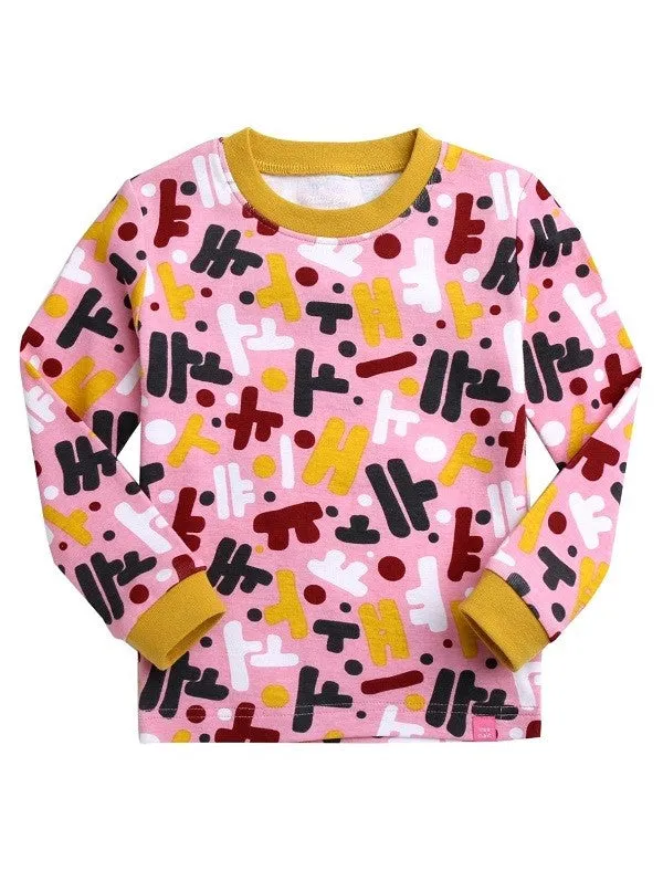 Hangul Korean Pink Long Sleeve Pajama