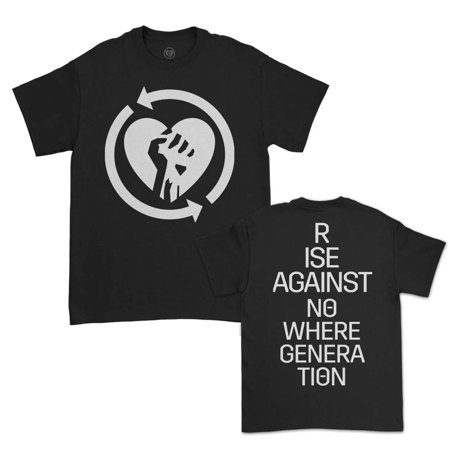 Heart Fist Flame Glow In the Dark T-Shirt (Black)