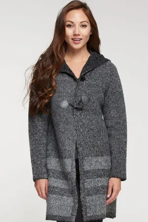 Hooded Striped Print, Coatigan Sweater