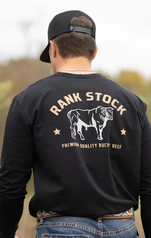 Hooey Black Charbray Rank Stock Long Sleeve Tee HT1784BK