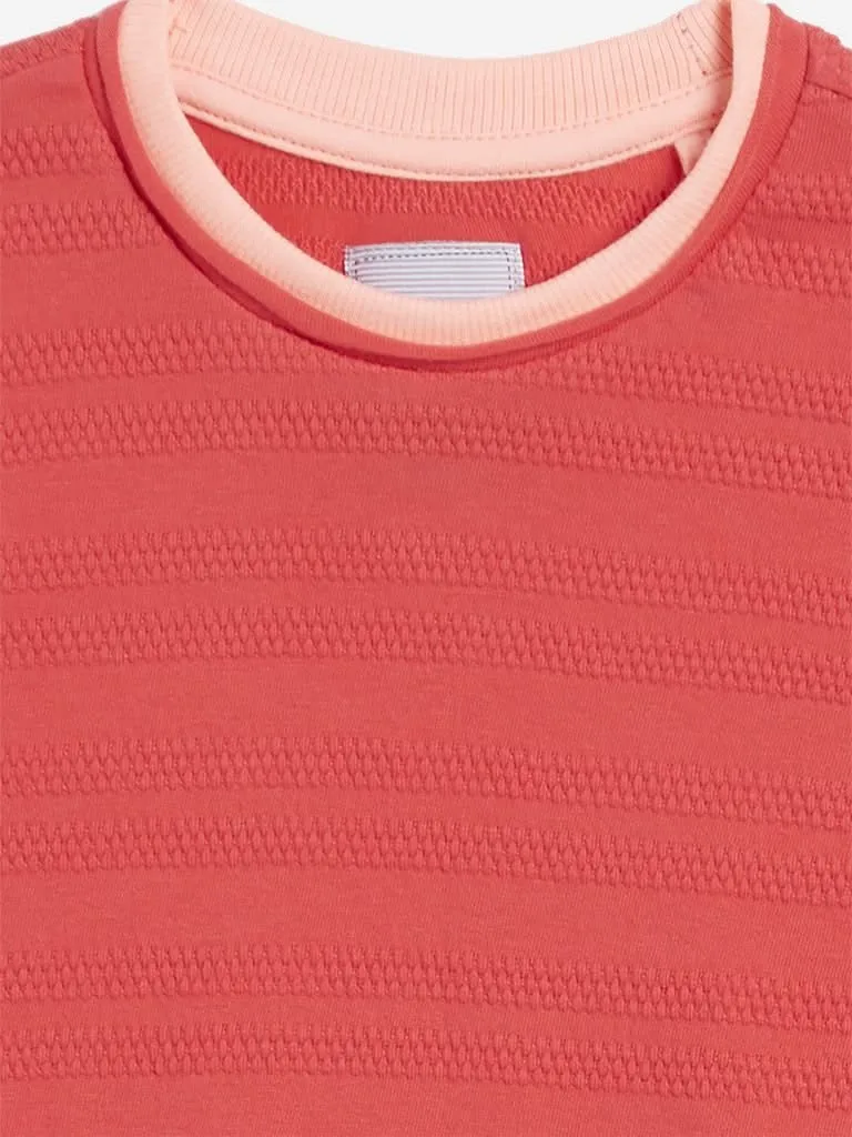 HOP Kids Coral Striped T-Shirt