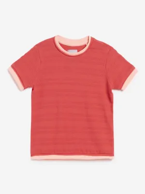 HOP Kids Coral Striped T-Shirt