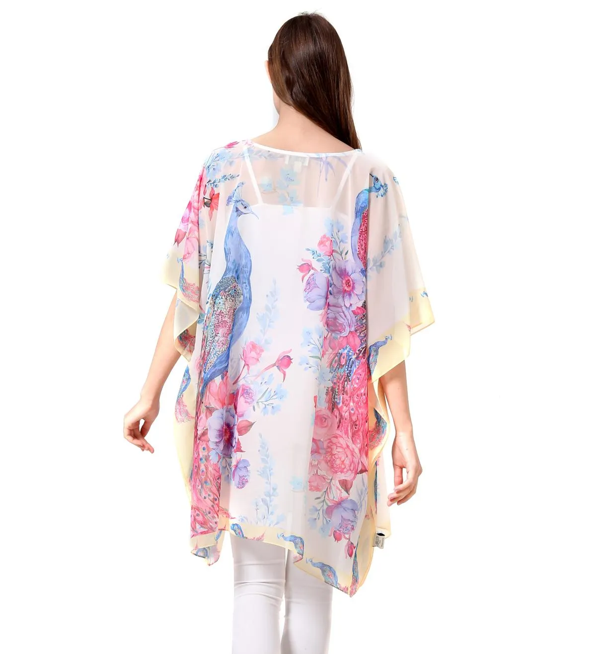 JC061904 Peacock Floral V-Neck Tunic