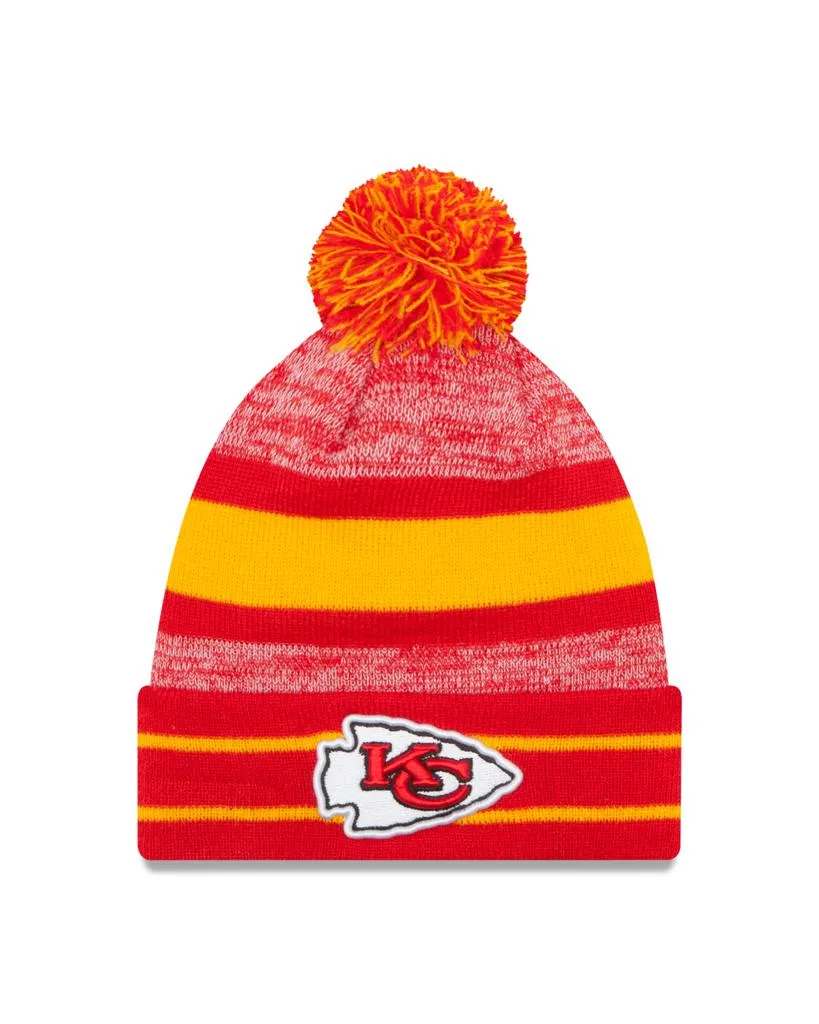 Kansas City Chiefs Primary Logo New Era Red/Yellow Cuffed Knit Pom