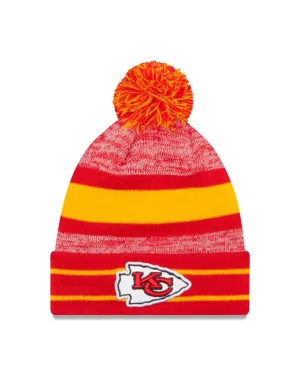 Kansas City Chiefs Primary Logo New Era Red/Yellow Cuffed Knit Pom