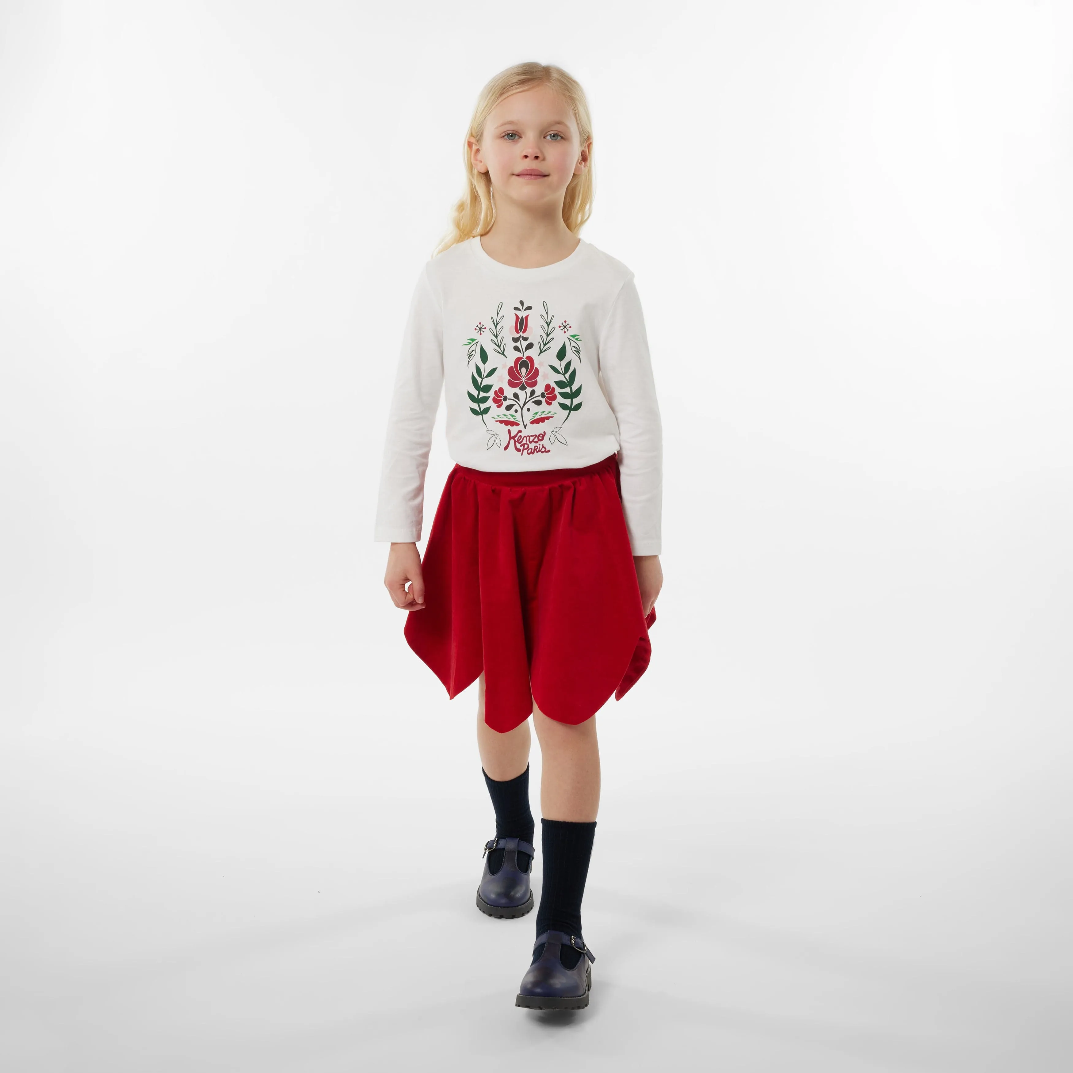 KENZO Girls Long Sleeve T-Shirt in Ivory