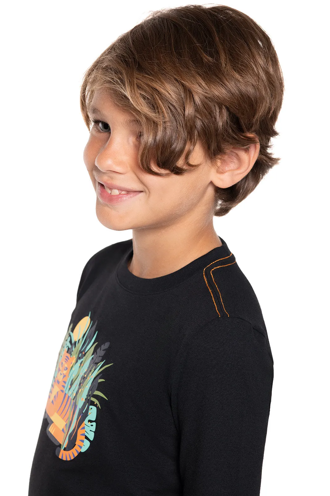 Kid's Coco Plum Everyday Long Sleeve Graphic T-Shirt  |  Black