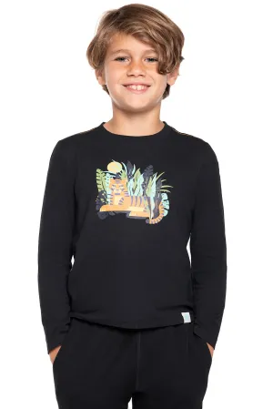 Kid's Coco Plum Everyday Long Sleeve Graphic T-Shirt  |  Black