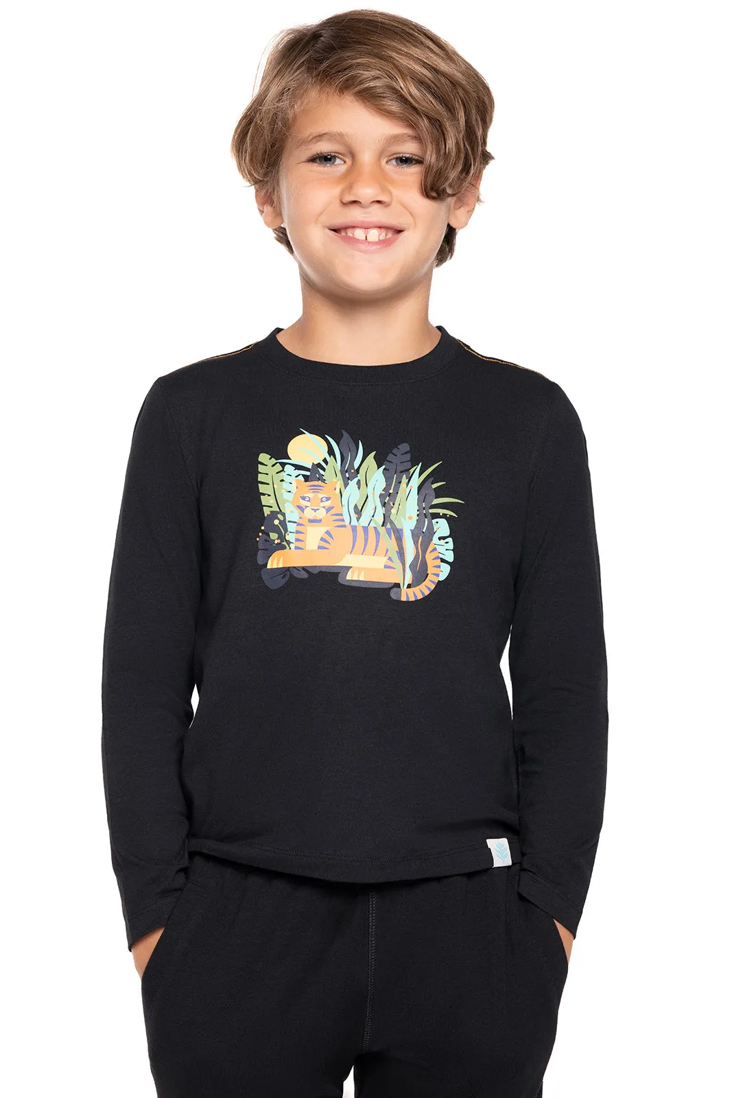 Kid's Coco Plum Everyday Long Sleeve Graphic T-Shirt  |  Black