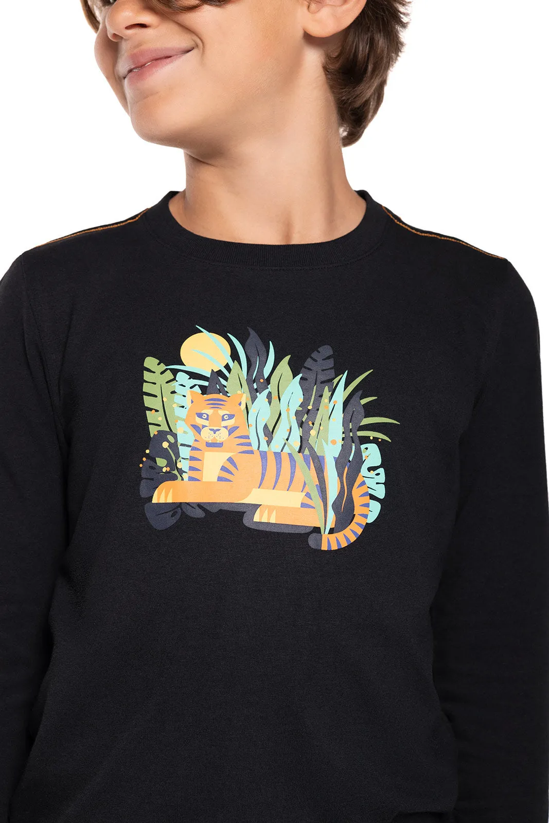 Kid's Coco Plum Everyday Long Sleeve Graphic T-Shirt  |  Black