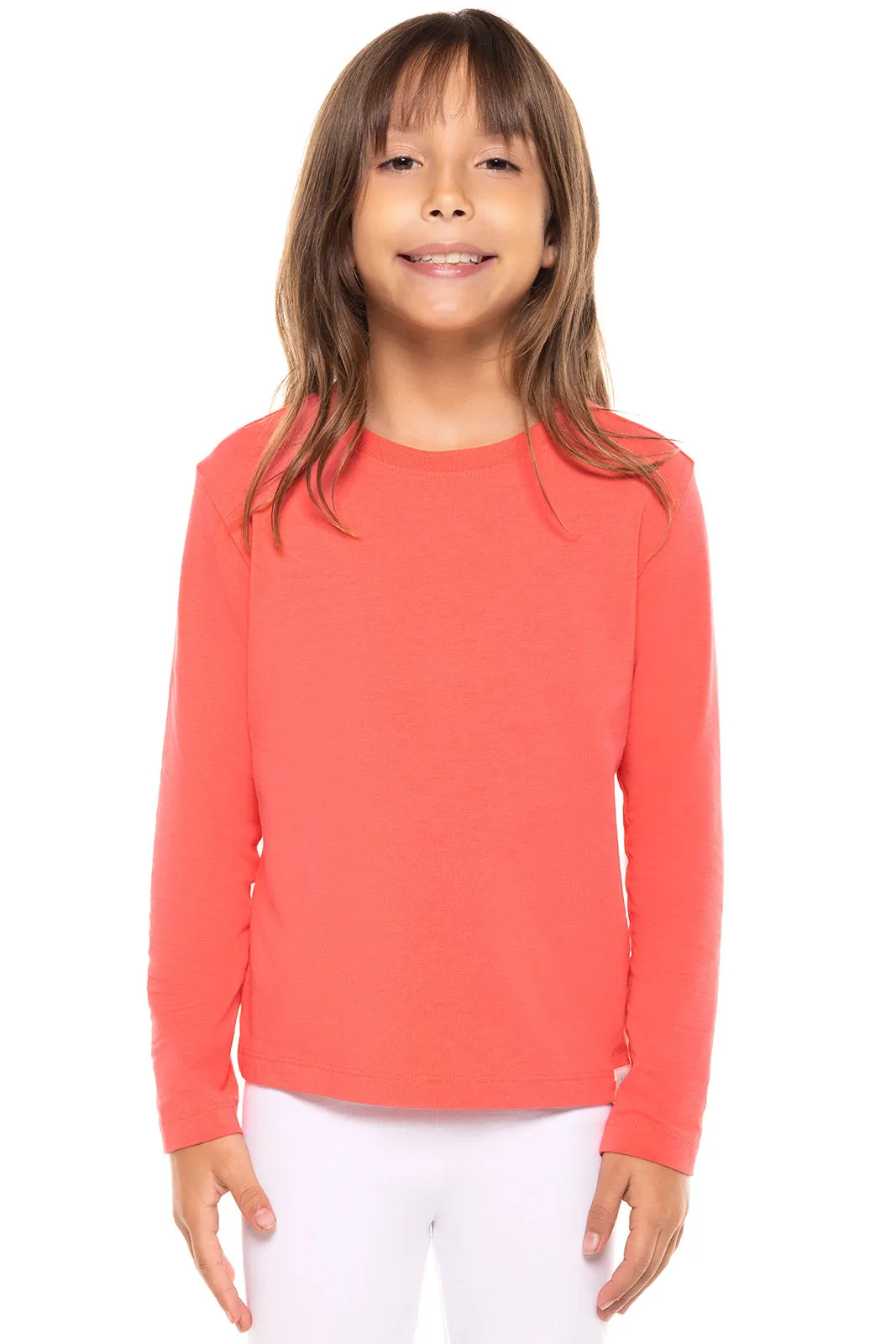 Kid's Coco Plum Everyday Long Sleeve T-Shirt  |  Vivid Coral