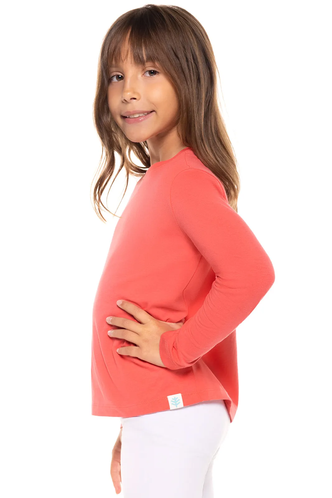 Kid's Coco Plum Everyday Long Sleeve T-Shirt  |  Vivid Coral