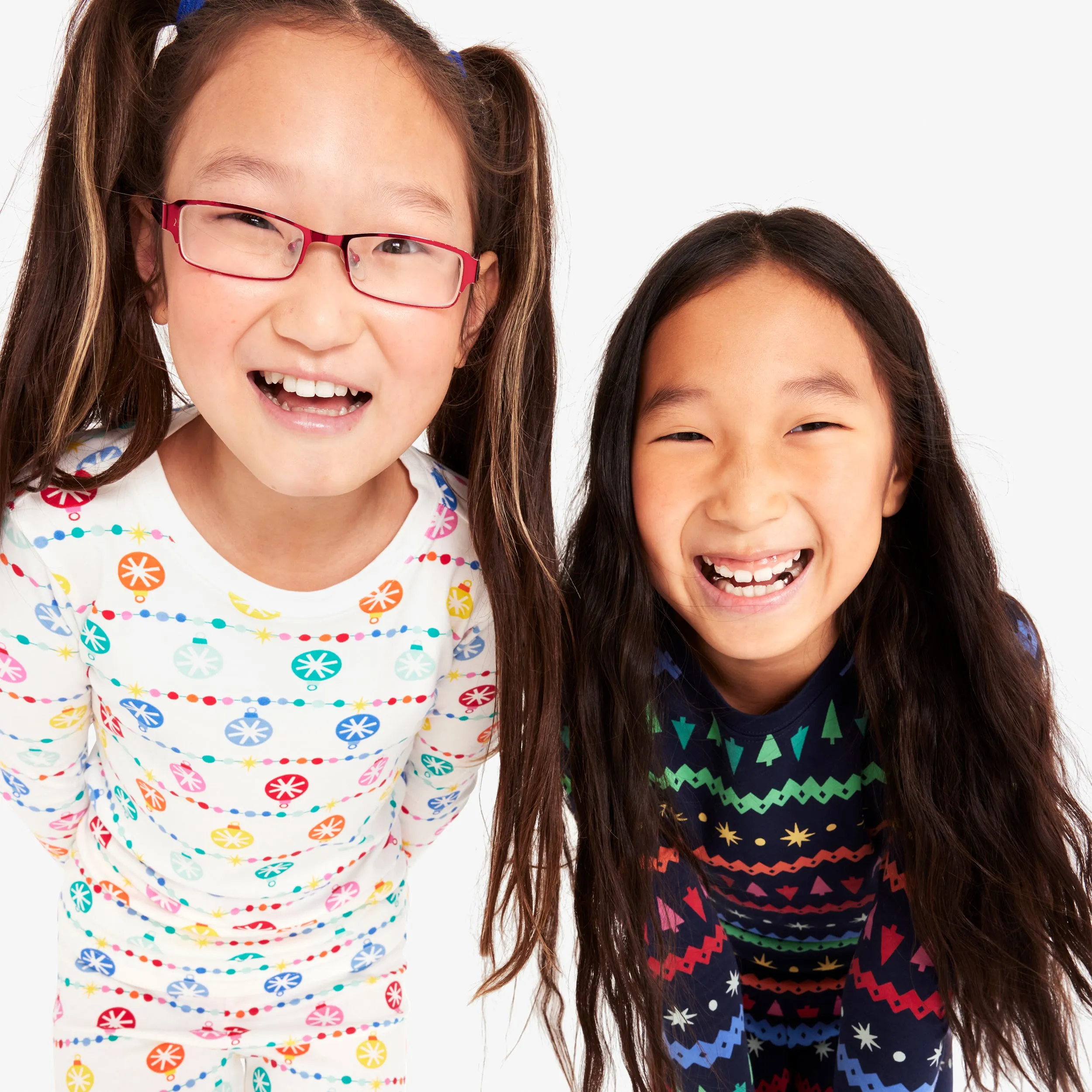 Kids organic long sleeve PJ top in confetti lights