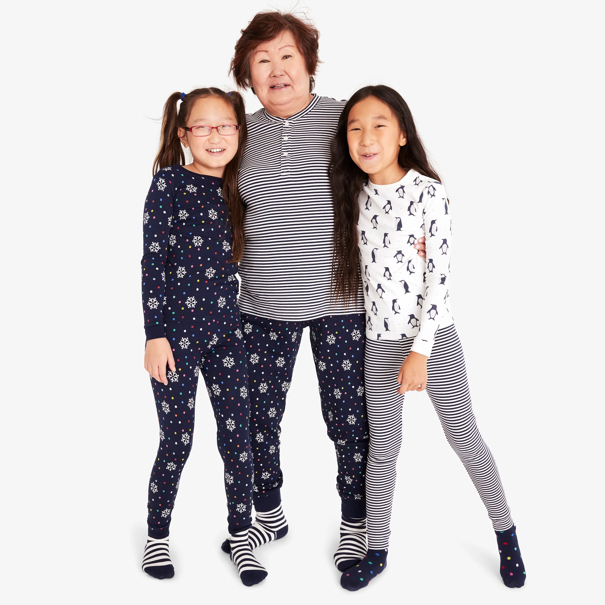 Kids organic long sleeve PJ top in penguin pals