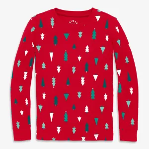 Kids organic long sleeve PJ top in twinkly trees