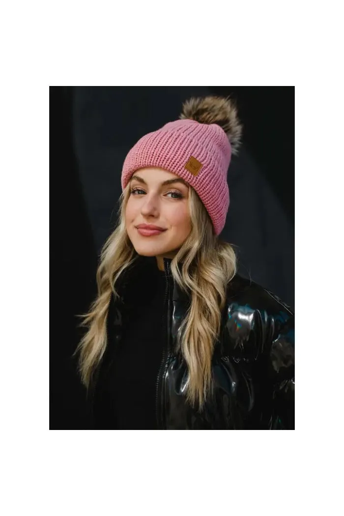 Knit Pom Pom Hat
