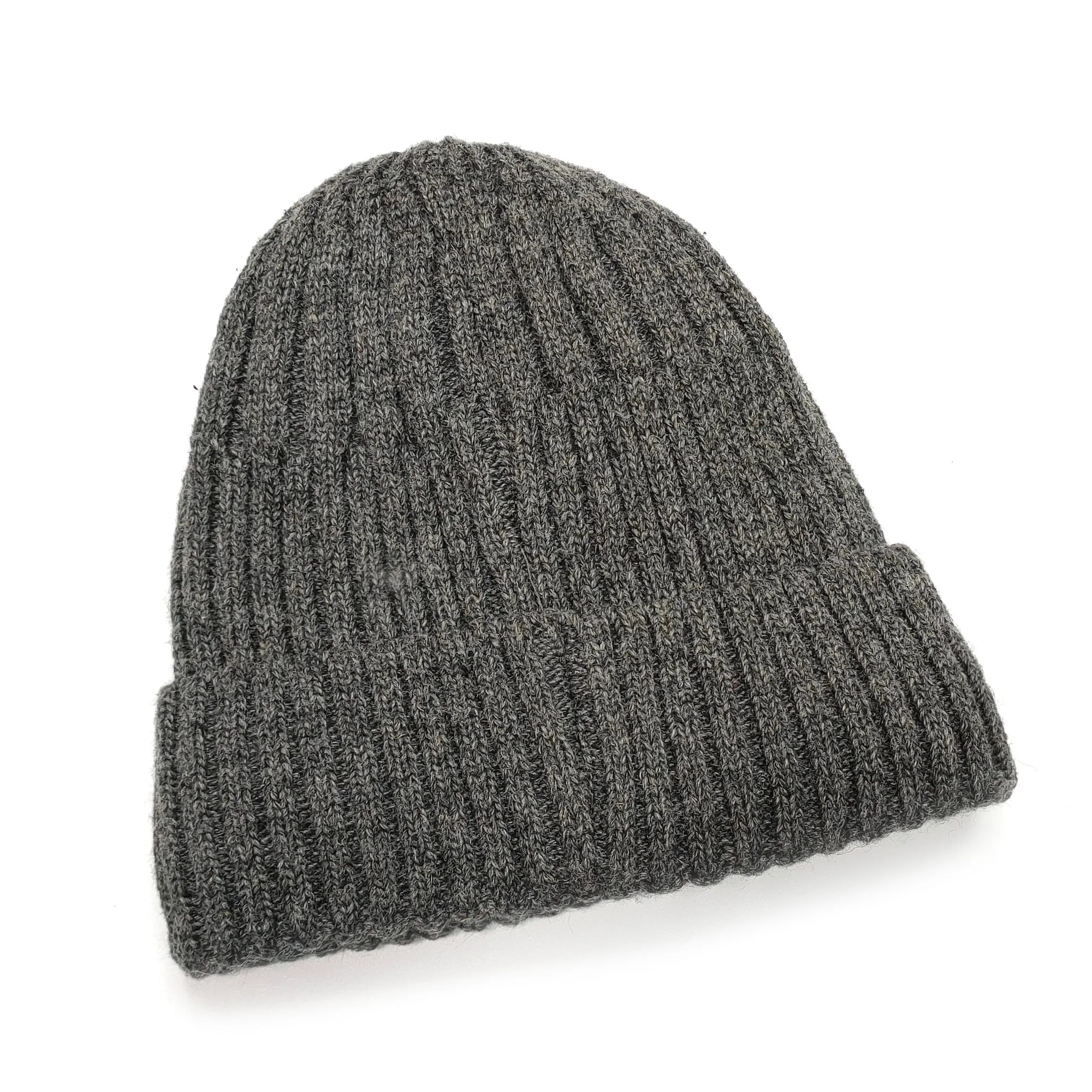 Knit Style Beanie Hat - Dark Grey