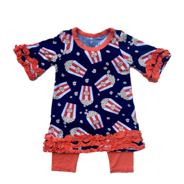 Kozi & Co Tunic Dress with Leggings Set - Popcorn