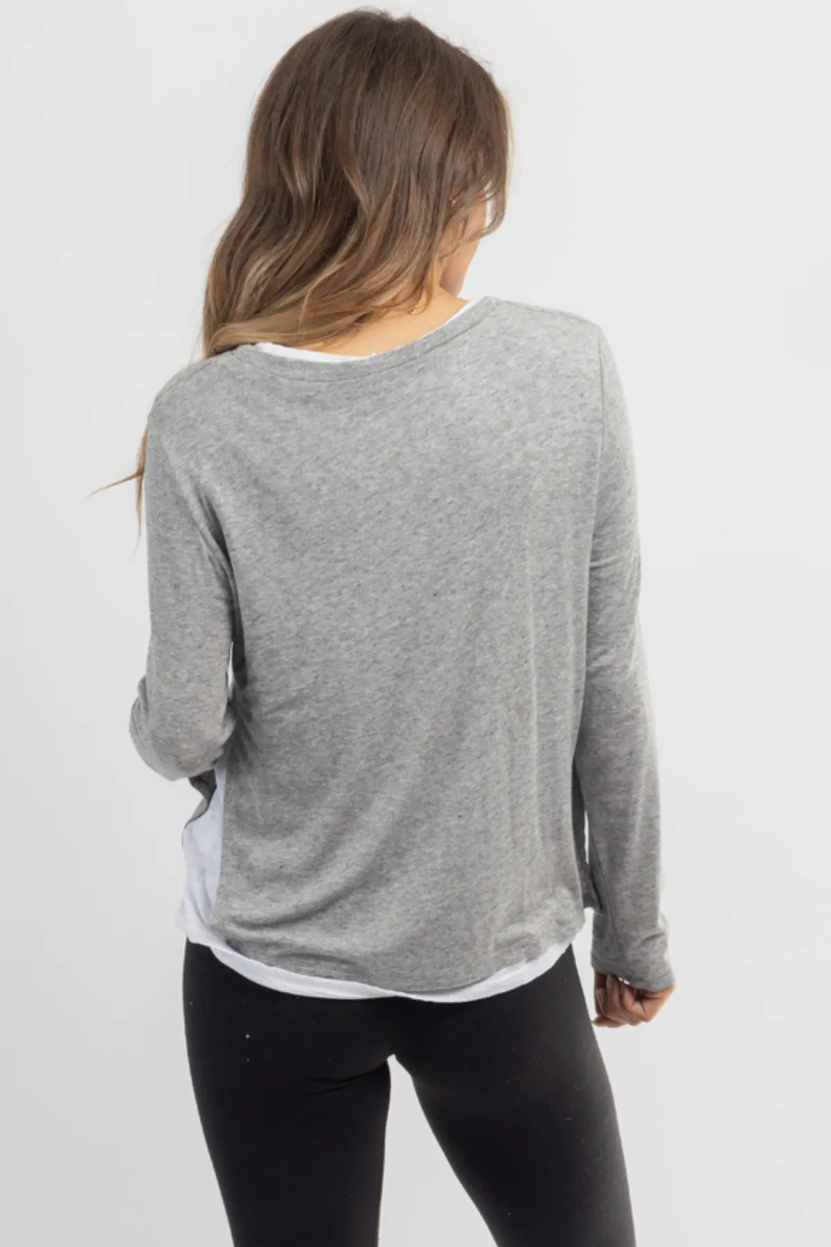 LA LAYERED GREY TOP
