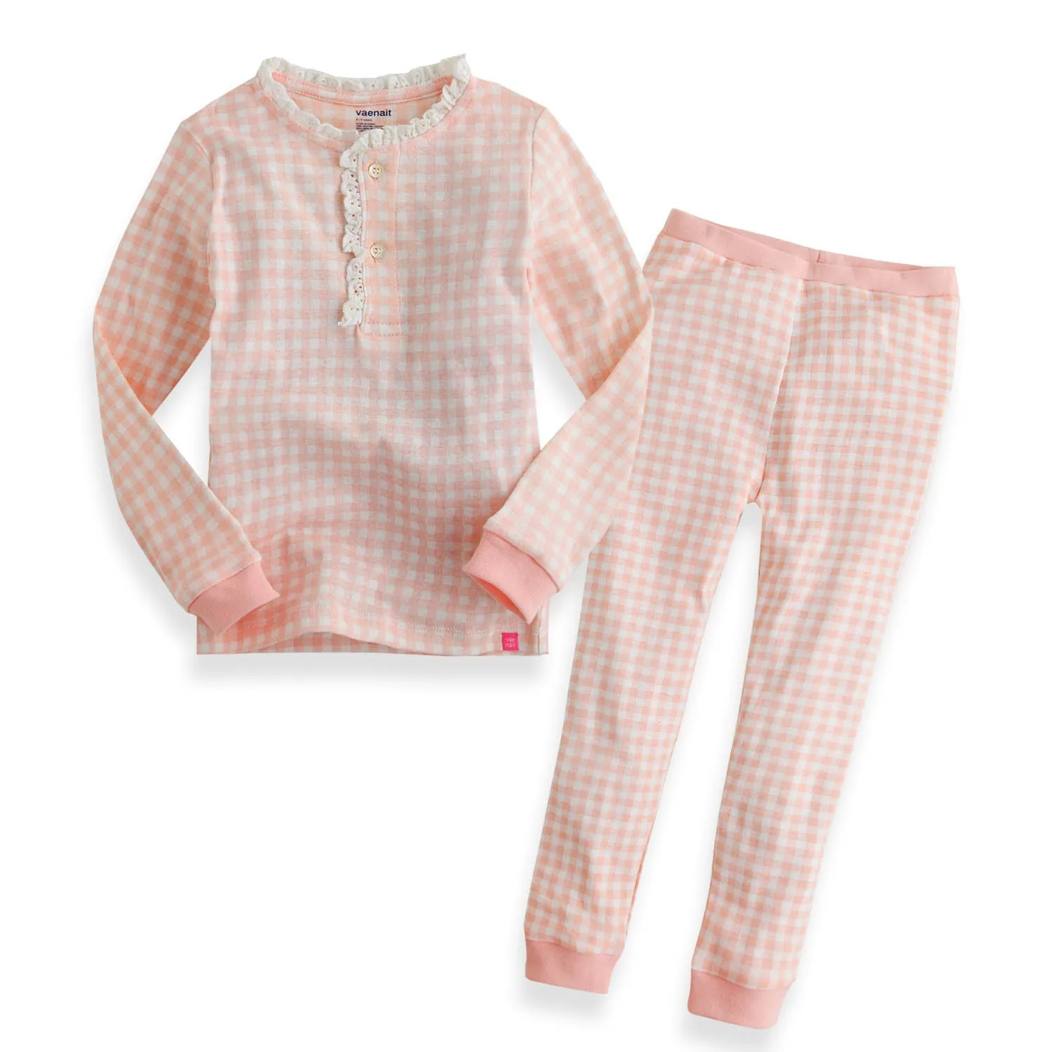 Lacy Check Pink Long Sleeve Pajama