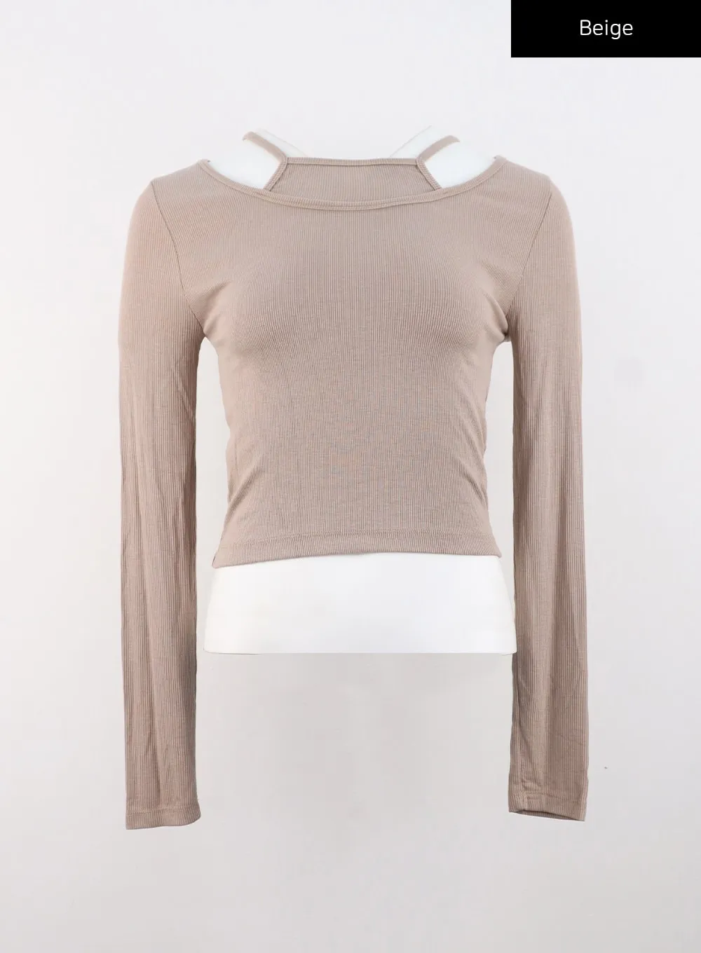Layered Ribbed Long Sleeve Top CS308