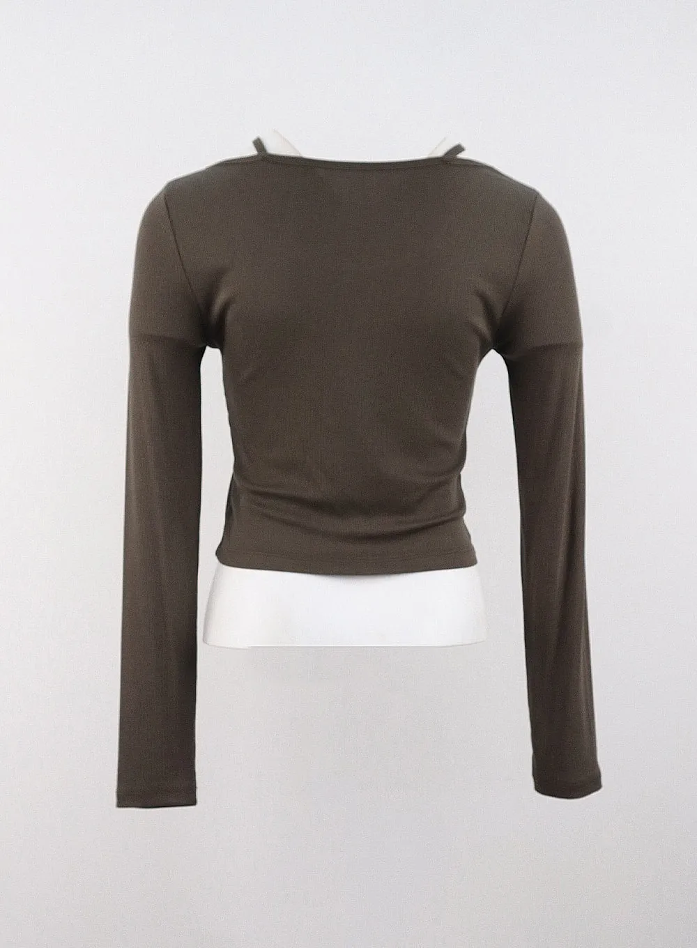 Layered Ribbed Long Sleeve Top CS308